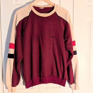 Rare Vintage Burgundy, Cream Soft Sweatshirt. Unisex. Size L.